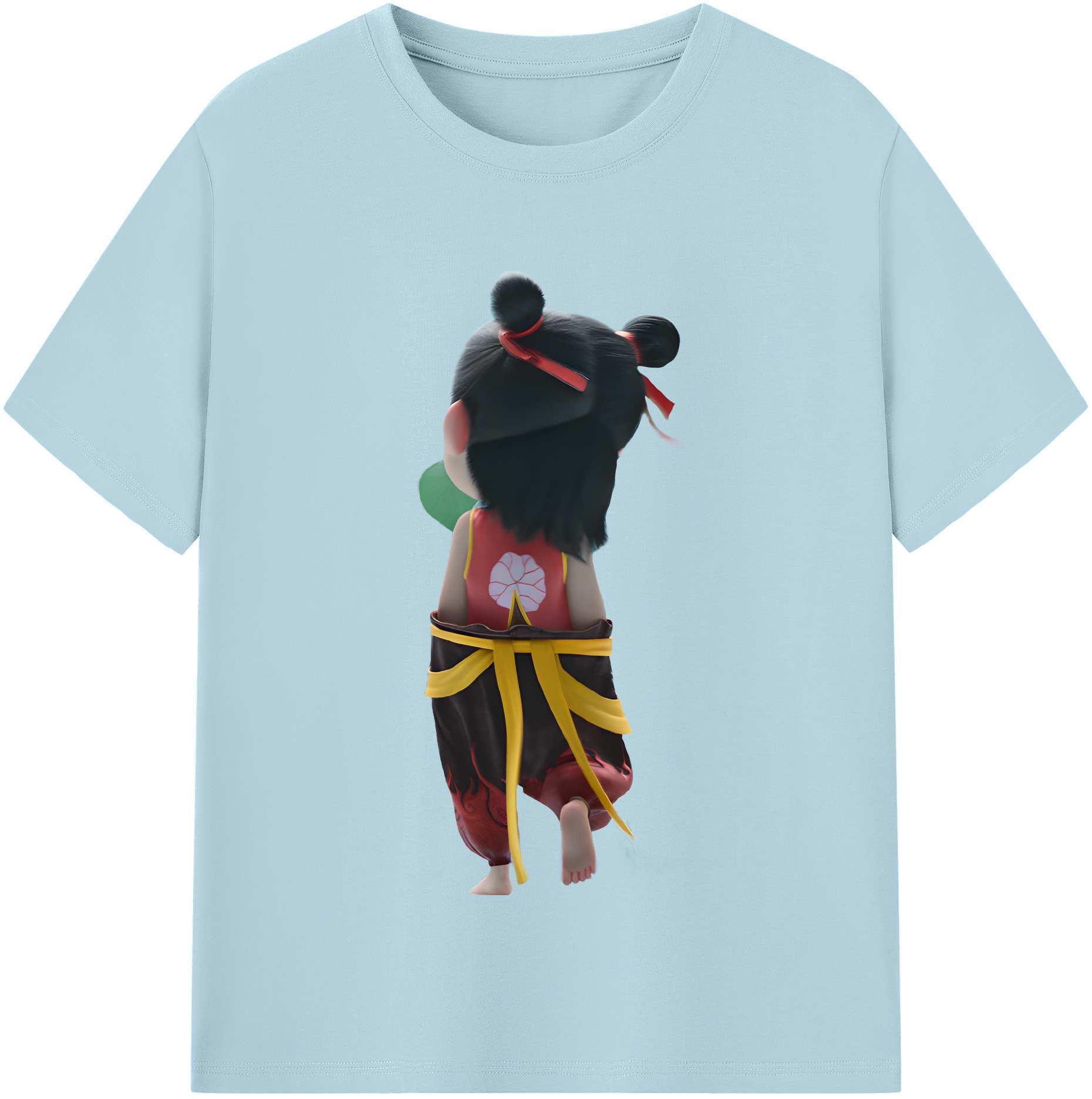（画像用） Ne Zha 2 ナタ 魔童の大暴れ 綿100％半袖Tシャツ（フロントプリント）